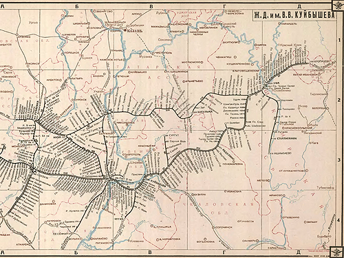 Схема железных дорог 1943 года