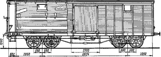 Четырехосный крытый вагон со свободно устанавливающимися осями