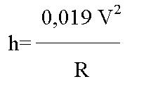 Формула определения высоты возвышения наружного рельса на макете колеи НО (1)